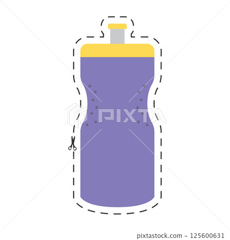 Sports water bottle with cap. Vector 125600631