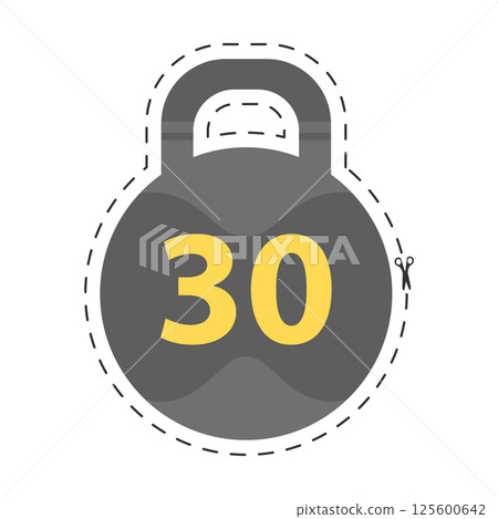 Kettlebell thirty icon. Vector 125600642