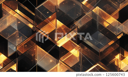 Golden Geometry: Abstract Seamless Pattern 125600743
