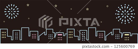 Banner, advertisement, summer, fireworks, night view, cityscape, building, silhouette, background, frame, wallpaper, illustration material Banner, advertisement, summer, fireworks, night view, cityscape, building, silhouette, background, frame, wallpaper, illustration material 125600769