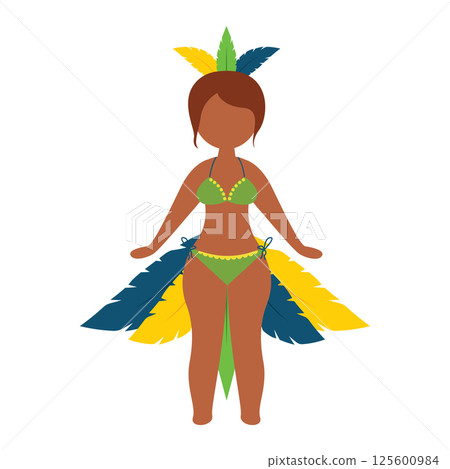 Brazilian dancer in costume. Vector 125600984