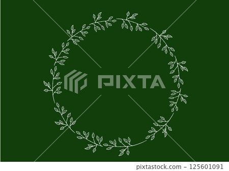 黑板上用粉筆畫的時尚植物框架 125601091