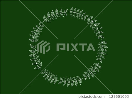 黑板上用粉筆畫的時尚植物框架 125601093