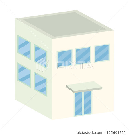 Modern two story building. Vector Modern two story building. Vector 125601221