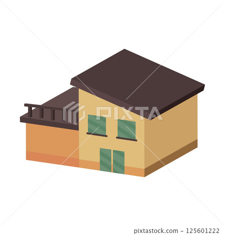 Simple house with colored roof. Vector Simple house with colored roof. Vector 125601222