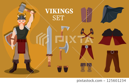 Heroic viking armor builder. Vector 125601234