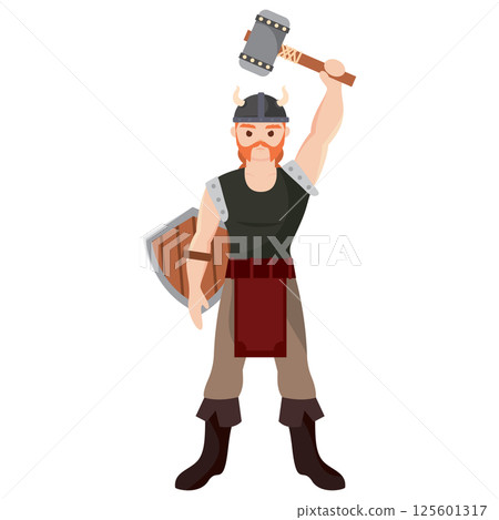 Viking warrior with helmet. Vector Viking warrior with helmet. Vector 125601317
