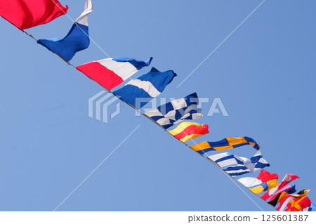 A fully decorated flag signal A fully decorated flag signal 125601387