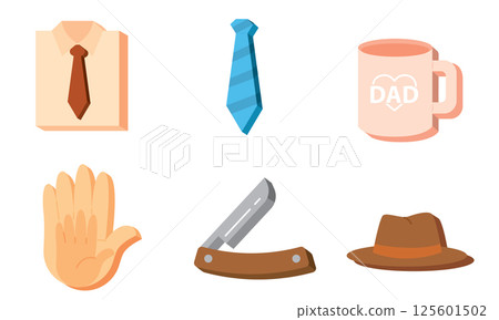 Flat dad icons set layout. Vector Flat dad icons set layout. Vector 125601502
