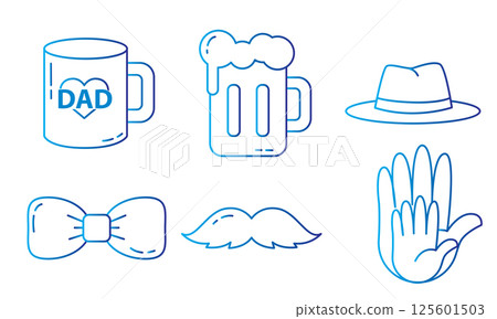 Dad themed icon collection. Vector Dad themed icon collection. Vector 125601503