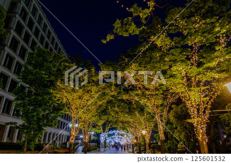 Illuminated night in Nakanoshima, Osaka 125601532
