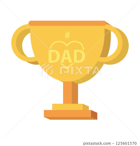 Trophy cup best dad. Vector 125601570
