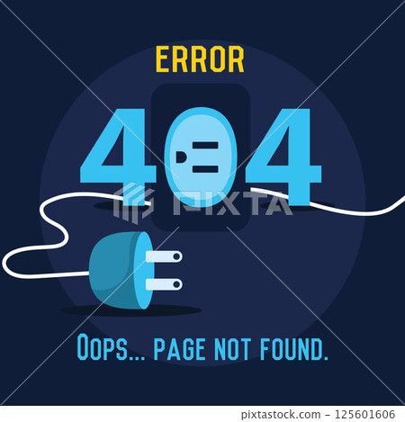 Error 404 unplug concept. Vector Error 404 unplug concept. Vector 125601606