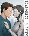 A future where a short-haired female AI will be close to humans 125601706