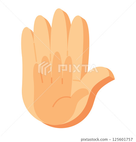 Hand silhouette with fingers. Vector Hand silhouette with fingers. Vector 125601757