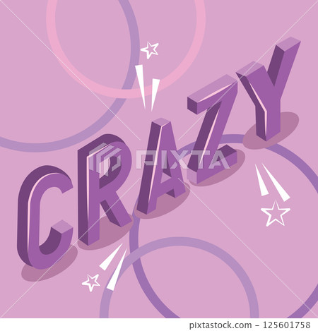 Crazy word in purple style. Vector Crazy word in purple style. Vector 125601758