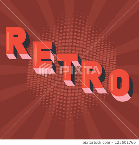Retro text with dotted pattern. Vector 125601760