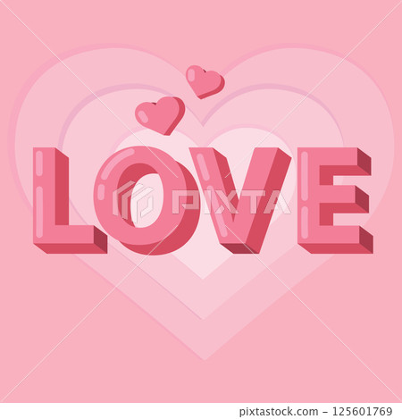 Love word with heart accents. Vector 125601769