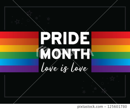 Pride month with rainbow flags. Vector Pride month with rainbow flags. Vector 125601780