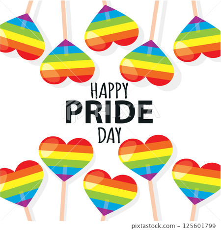 Rainbow heart flags. Vector 125601799