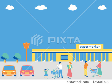 People shopping at the supermarket 125601800