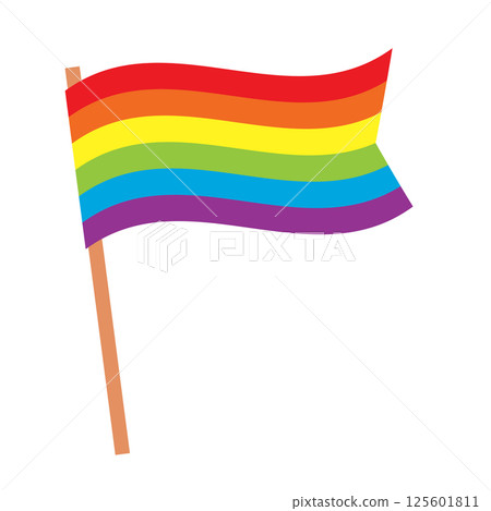 Pride flag waving. Vector 125601811