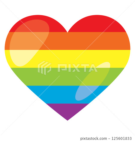 Rainbow striped heart. Vector 125601833