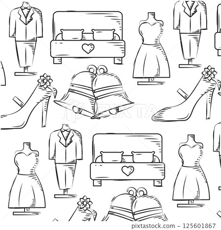 Wedding fashion pattern. Vector Wedding fashion pattern. Vector 125601867