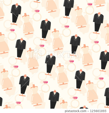 Mannequins and rings. Vector 125601893
