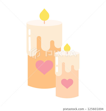 Romantic heart candles. Vector Romantic heart candles. Vector 125601894