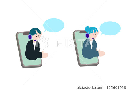 操作員正在用智慧型手機通話 操作員正在用智慧型手機通話 125601918