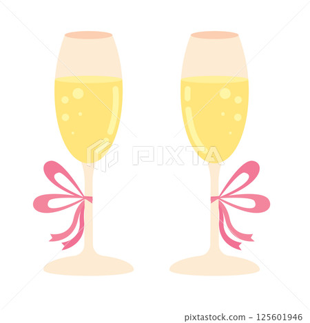 Champagne glasses toast. Vector 125601946