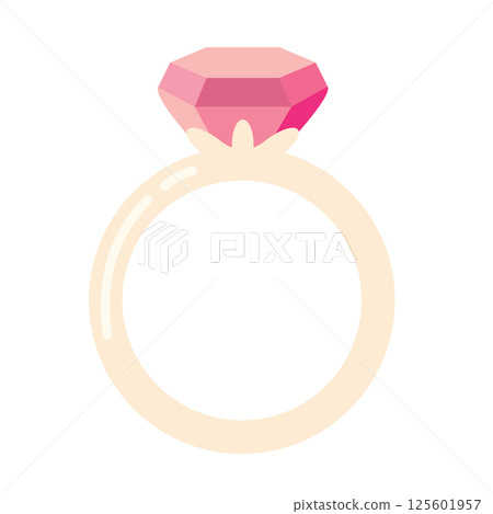Pink diamond gold ring. Vector 125601957