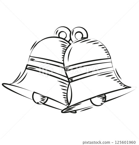 Wedding bells sketch. Vector 125601960