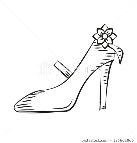 High heel bridal shoe. Vector High heel bridal shoe. Vector 125601966