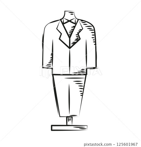 Groom suit on mannequin. Vector Groom suit on mannequin. Vector 125601967