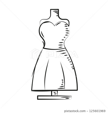 Bridal dress on mannequin. Vector Bridal dress on mannequin. Vector 125601969