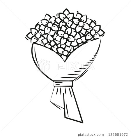 Bridal flower bouquet. Vector 125601972