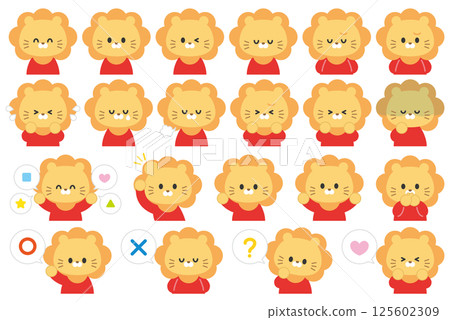 動物圖示_獅子 125602309