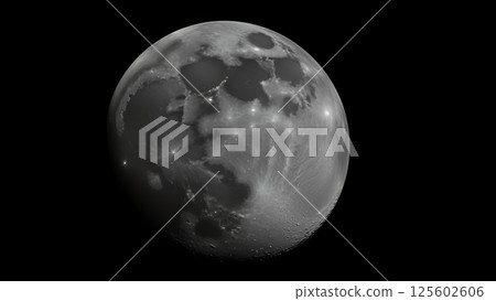 太空中月球表面紋理的特寫 125602606