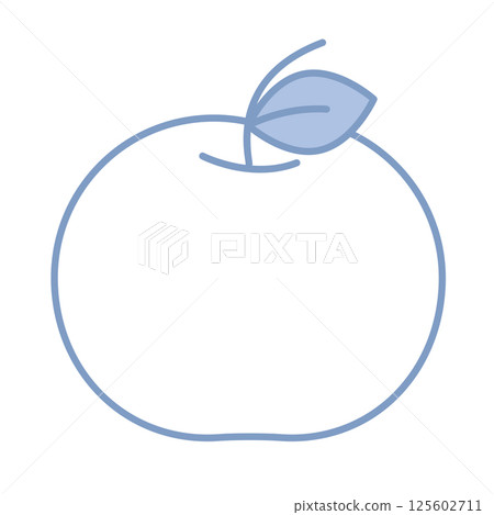 Simple apple with leaf. Vector Simple apple with leaf. Vector 125602711