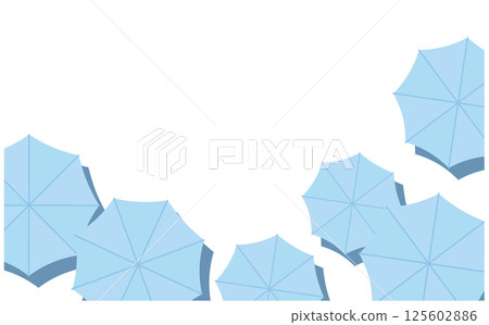 Light blue umbrella overhead view illustration background material Light blue umbrella overhead view illustration background material 125602886