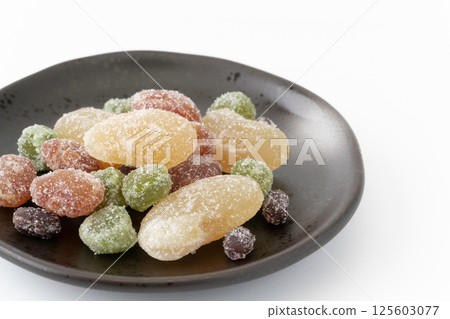 Colorful sweet beans on a plate Colorful sweet beans on a plate 125603077