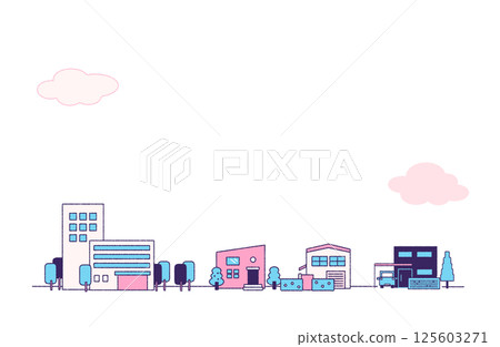 Simple cityscape frame 125603271