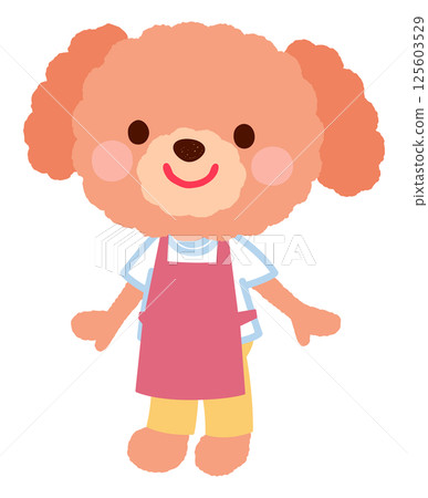 可愛的小狗角色圍裙職員 125603529