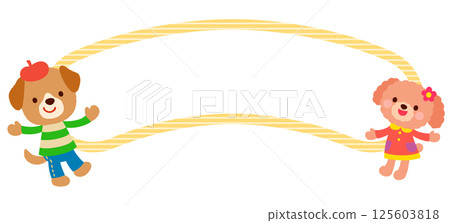 Cute dog character copy space pop Cute dog character copy space pop 125603818