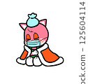 Retro cat (having a fever due to a cold) 125604114