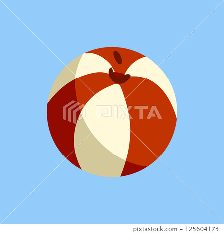 Cartoon Red Beach Ball Illustration Cartoon Red Beach Ball Illustration 125604173