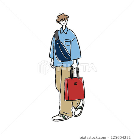 Person carrying a shopping bag Person carrying a shopping bag 125604251