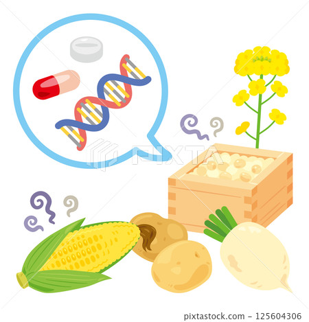 Genetically modified food illustration set Genetically modified food illustration set 125604306